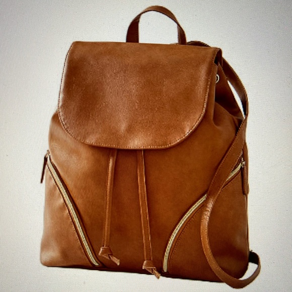 Leather Backpack 💐 Super Cute Medium Size Vegan NEW - Picture 2 of 2